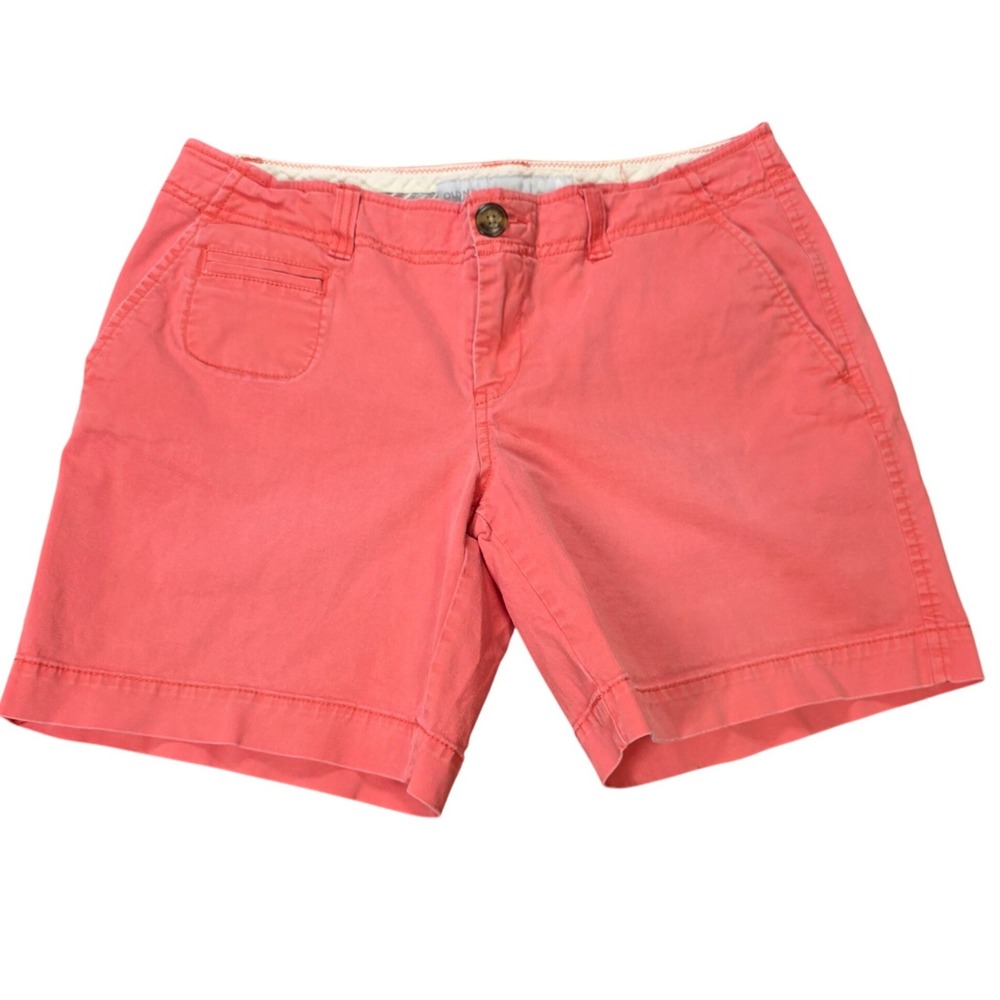 Old Navy Low Rise Chino‎ Shorts Women's Size 6 Coral Pink Stretch Casual Cotton